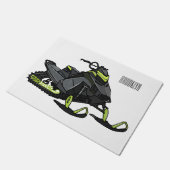Snowmobile cartoon illustratie deurmat (Schuin)