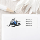 Snowmobile cartoon illustratie etiket (Insitu)