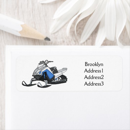 Snowmobile cartoon illustratie etiket (Insitu)