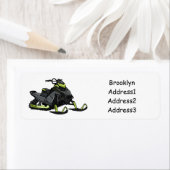 Snowmobile cartoon illustratie etiket (Insitu)