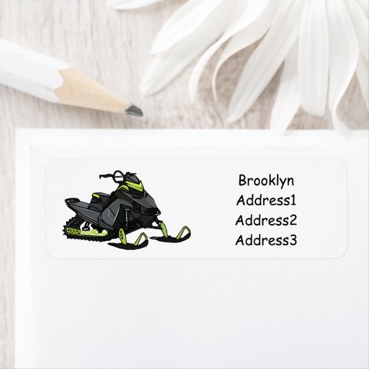 Snowmobile cartoon illustratie etiket (Insitu)