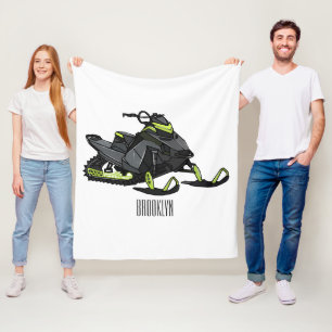 Snowmobile cartoon illustratie fleece deken