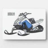 Snowmobile cartoon illustratie fotoplaat (voorkant)