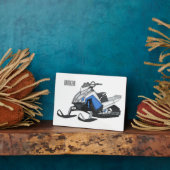 Snowmobile cartoon illustratie fotoplaat (Zijkant)