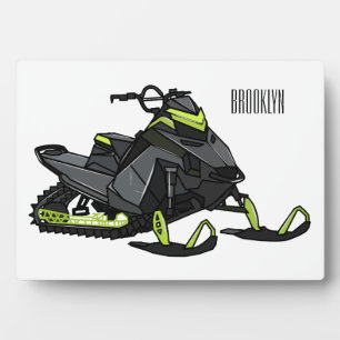 Snowmobile cartoon illustratie fotoplaat