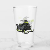 Snowmobile cartoon illustratie glas (Achterkant)