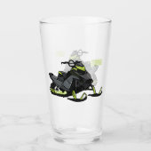 Snowmobile cartoon illustratie glas (Voorkant)