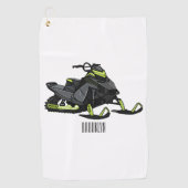 Snowmobile cartoon illustratie golfhanddoek (Voorkant)