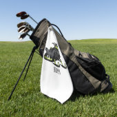 Snowmobile cartoon illustratie golfhanddoek (Groen)