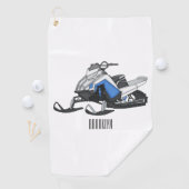 Snowmobile cartoon illustratie golfhanddoek (Insitu)
