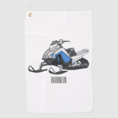 Snowmobile cartoon illustratie golfhanddoek (Voorkant)
