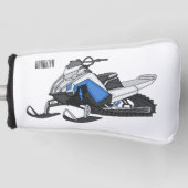 Snowmobile cartoon illustratie golfheadcover (Voorkant)