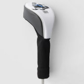 Snowmobile cartoon illustratie golfheadcover (Schuin)