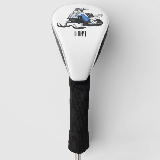 Snowmobile cartoon illustratie golfheadcover (Voorkant)