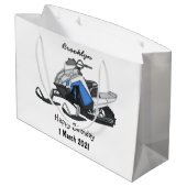 Snowmobile cartoon illustratie groot cadeauzakje (Achterkant Gekanteld)