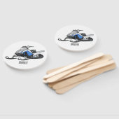 Snowmobile cartoon illustratie handwaaier (Niet-gemonteerd)