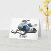 Snowmobile cartoon illustratie kaart (Gele Bloem)