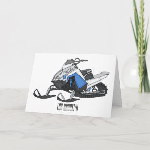 Snowmobile cartoon illustratie kaart