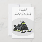 Snowmobile cartoon illustratie kaart (Achterkant)