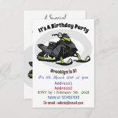 Snowmobile cartoon illustratie kaart (Voorkant / Achterkant)