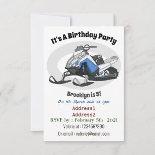 Snowmobile cartoon illustratie kaart