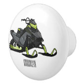 Snowmobile cartoon illustratie keramische knop (Rechts)