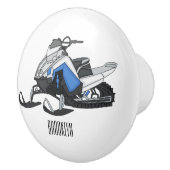 Snowmobile cartoon illustratie keramische knop (Rechts)