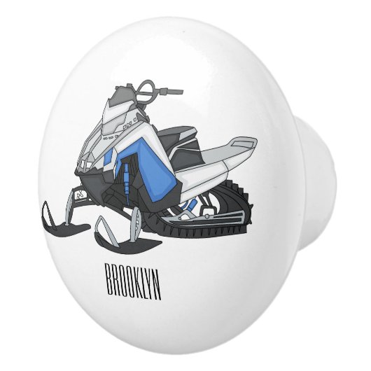 Snowmobile cartoon illustratie keramische knop