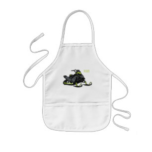 Snowmobile cartoon illustratie kinder schort