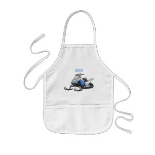 Snowmobile cartoon illustratie kinder schort