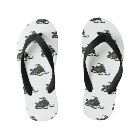 Snowmobile cartoon illustratie kinder teenslippers (Voetbed)