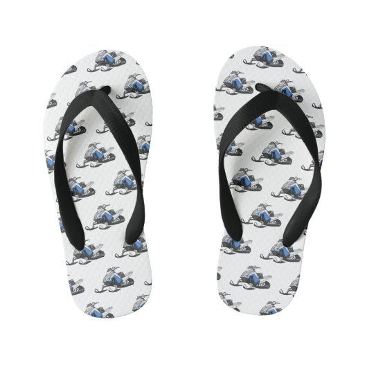 Snowmobile cartoon illustratie kinder teenslippers (Voetbed)