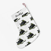 Snowmobile cartoon illustratie kleine kerstsok (Achterkant (Hangend))