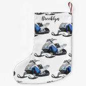 Snowmobile cartoon illustratie kleine kerstsok (Achterkant)