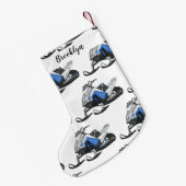 Snowmobile cartoon illustratie kleine kerstsok (Achterkant (Hangend))