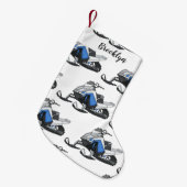 Snowmobile cartoon illustratie kleine kerstsok (Voorkant (Hangend))