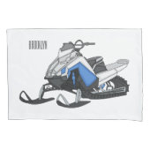 Snowmobile cartoon illustratie kussensloop (Voorkant)