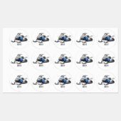 Snowmobile cartoon illustratie labels (Vel)