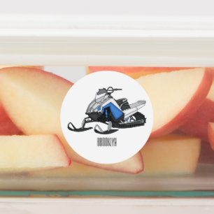 Snowmobile cartoon illustratie labels