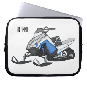 Snowmobile cartoon illustratie laptop sleeve