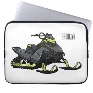 Snowmobile cartoon illustratie laptop sleeve
