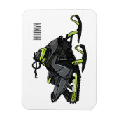 Snowmobile cartoon illustratie magneet (Verticaal)
