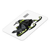 Snowmobile cartoon illustratie magneet (Linkerzijde)