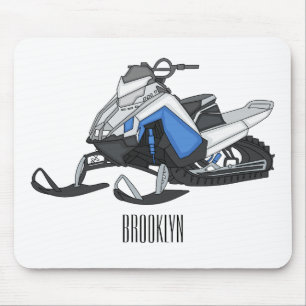 Snowmobile cartoon illustratie muismat