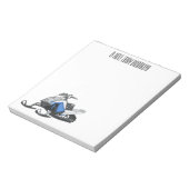 Snowmobile cartoon illustratie notitieblok (Linkerzijde)