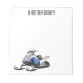 Snowmobile cartoon illustratie notitieblok (Voorkant)