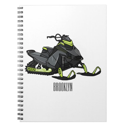 Snowmobile cartoon illustratie notitieboek (Voorkant)