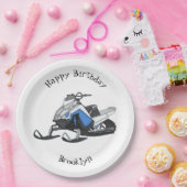 Snowmobile cartoon illustratie papieren bordje (Feest)