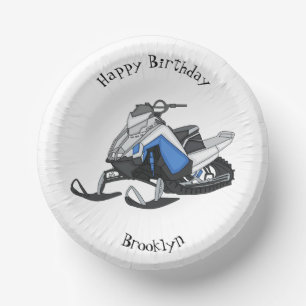 Snowmobile cartoon illustratie papieren kommen