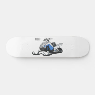 Snowmobile cartoon illustratie persoonlijk skateboard